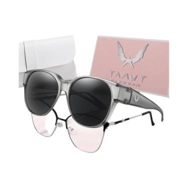 Imagem de Óculos De Sol Redondos Unissex Para Usar Sobre Óculos, Proteção UV Par