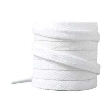 Imagem de Cadarços Planos Pretos E Brancos Para Tênis AF1 Com Fivela De Metal - 