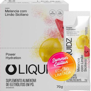 Imagem de LIQUIDZ® - Eletrólitos Zero Açúcares - Sabor Melancia com Limão Siciliano - Kit 1 Caixa - 14 sachês-Unissex