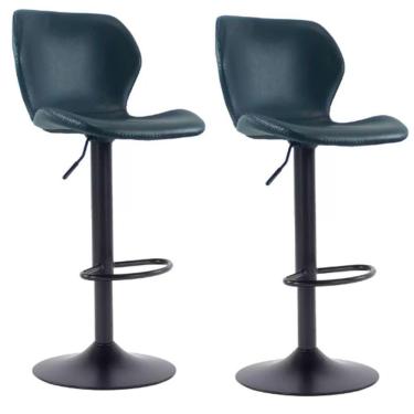 Imagem de Kit Com 2 Banquetas Bristol Em Couro Ecológico Fratini Preto