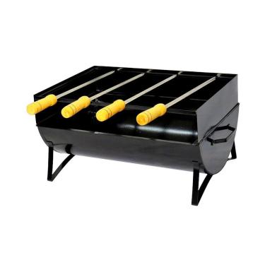 Imagem de Churrasqueira Praia Campo Aço Carbono 4 Espeto Fe 44x30x24cm