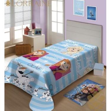Imagem de Manta Micro Solteiro 200x150 Fun Não Alérgica Frozen - Jolitex, Azul, 