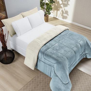 Imagem de Coberdrom Pele De Carneiro Sherpa Everest King 01 Peça - Quartzo Azul