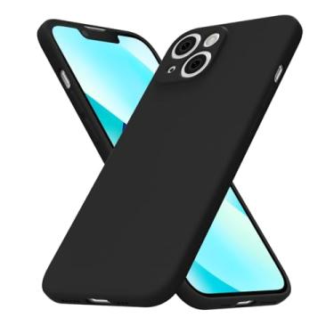 Imagem de uvcoat Capa de silicone para iPhone 13 Mini, capa de gel de borracha macia fina para mulheres e meninas, linda capa de telefone TPU fosco com proteção total da câmera, design simples minimalista