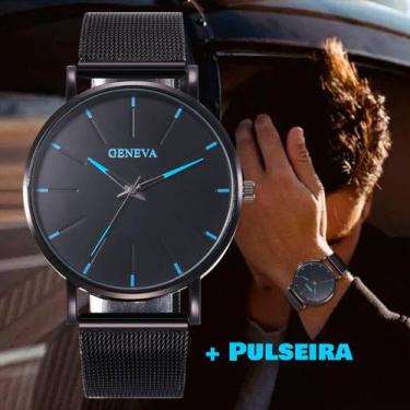 Imagem de Relógio analógico estilo social masculino homem + Pulseira - anjo da m