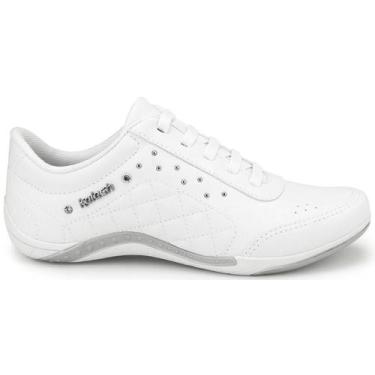 Imagem de Tênis Casual Feminino Kolosh Calce Facil Gel Macio Conforto, Branco, 3