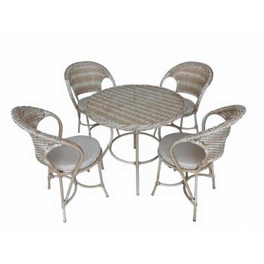 Imagem de Conjunto De Mesa E Cadeiras Fibra Sintética Área De Laser Fibra Palha