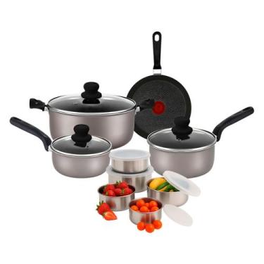 Imagem de Jogo De Panelas Rochedo 9 Peças Talent Imusa Antiaderente Com Jogo De 