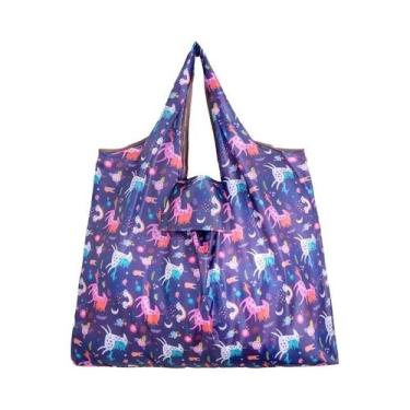 Imagem de Bolsa De Compras Dobrável Ecológica Reutilizável Portátil Para Viagem,