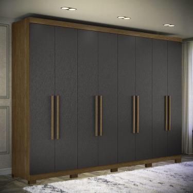 Imagem de Guarda Roupa Casal Grande Master New 8 Portas 4 Gavetas c/ Pes  Santos Andira
