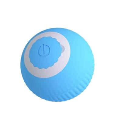 Imagem de Bola Giratória Inteligente Pet Recarregável USB Brinquedo Cão Gato Azul