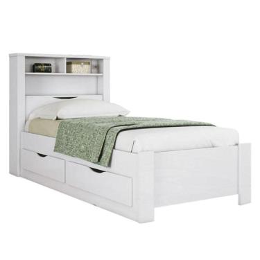 Imagem de Cama Solteiro Com Gavetas Invicta Branco Brilho - Santos Andirá