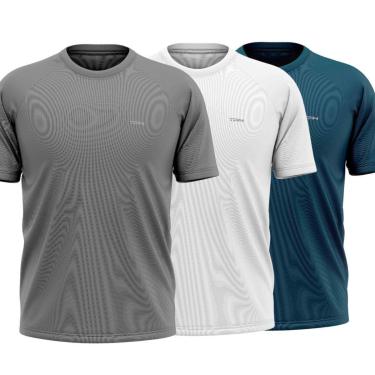 Imagem de Kit 3 Camisas Raglan Proteção Uv Fitness Academia Treino Básica Esportiva Lisa-Masculino