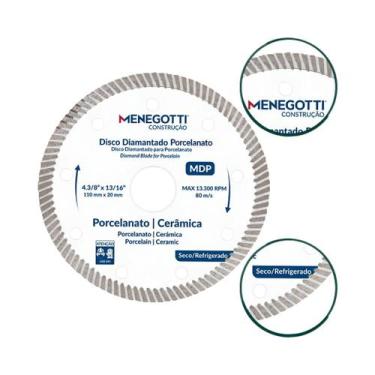 Imagem de Disco Diamantado Porcelanato 4.3 8 Pol 110mm Mdp Menegotti