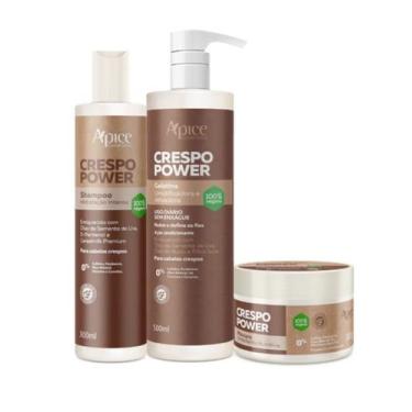 Imagem de Kit Crespo Power Shampoo Máscara e Gelatina Apice Cosmeticos - Apse