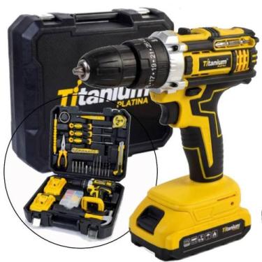 Imagem de Furadeira Parafusadeira Imp 21V 2 Bateria Kit 136Pç Titanium