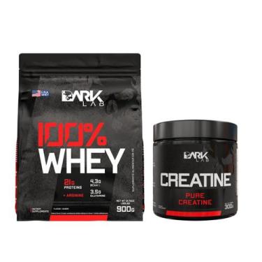 Imagem de Kit 100% Whey Protein 900g + Creatina Pura 300g Dark Lab, Cookies