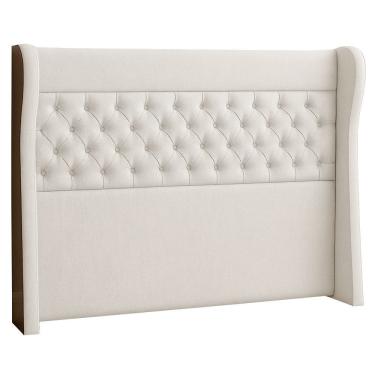 Imagem de Cabeceira Casal King 195 Cm Savana Corano Marrom/linho Cru - Nexta Casa