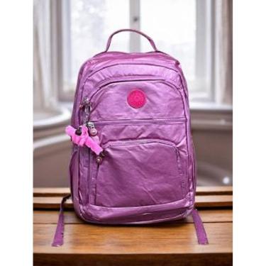 Imagem de Mochila Inspiração Kipling - Metalizada – Impermeável – Diversos Bolsos – Grande – Notebook – Dia a Dia – Escola – Unissex