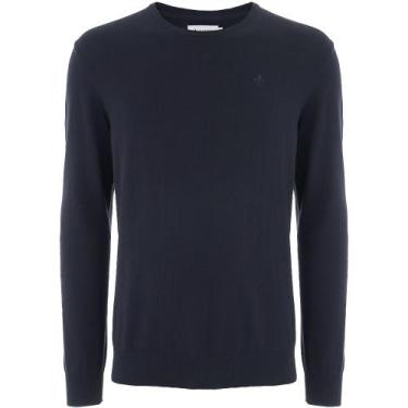 Imagem de Suéter Tricot Dudalina Basic Ou24 Marinho Masculino, GG