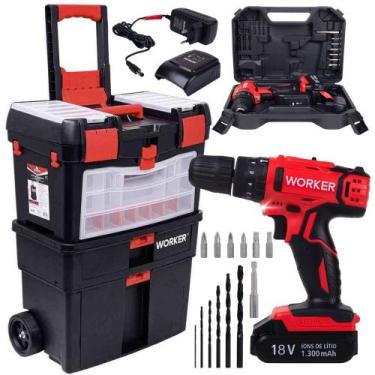 Imagem de Parafusadeira e Furadeira de Impacto Bateria 18V Worker PFW 118I com C