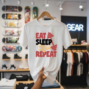 Imagem de Camiseta Masculina Edição Limitada Algodão Premium Branca Camisa Trein