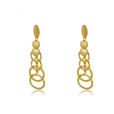 Imagem de Brinco Médio Com Círculos Diferentes Banhado Em Ouro 18k [f027]