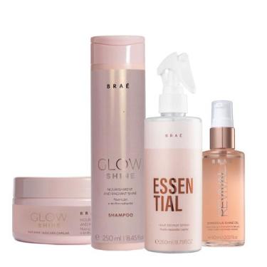 Imagem de Kit Braé Glow Shine Shampoo Máscara Essential e Óleo Gorgeous  (4 prod