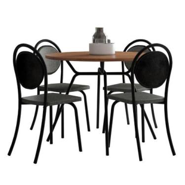 Imagem de Conjunto Sala De Jantar 4 Cadeiras Nolita Carraro Fre/pre/gra - MÓVEIS