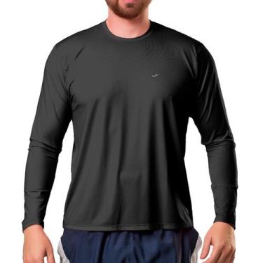 Imagem de Camiseta Térmica Manga Longa Adulto Poliamida Proteção UV Elite, Preto