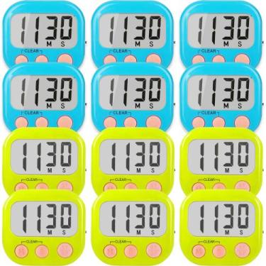 Imagem de Timer AOUCE Large Magnetic Digital, pacote com 12, azul, verde