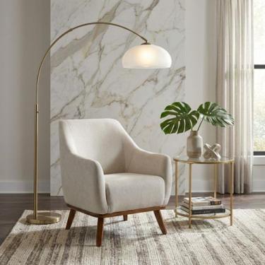 Imagem de Poltrona Tecido Linho Base Madeira Paloma - Domi