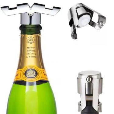 Imagem de 3 Tampa Rolha Inox Garrafa Vinho Champagne Cerveja Espumante - Ami