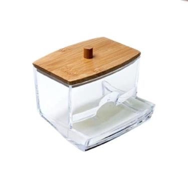 Imagem de 10 Organizadores Porta Cotonete De Mesa Com Tampa de Bambu - Sanxia