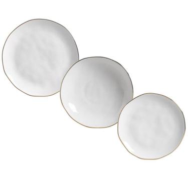 Imagem de Jogo de Pratos 18 Peças Orgânico New White Gold Porto Brasil
