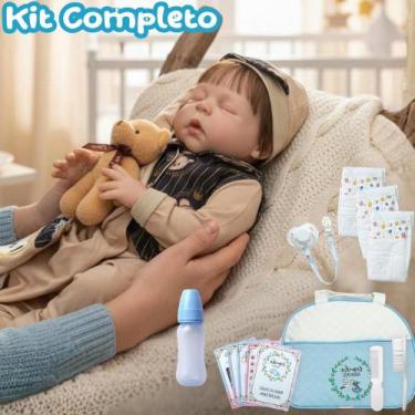 Imagem de Bebê Reborn Menino Dormindo Fio a Fio Pronta Entrega - Cegonha Reborn 