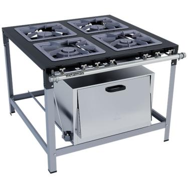 Imagem de Fogão Industrial Stori Premium 4 Bocas 40x40 Com Forno M18 Pintado Metalmaq