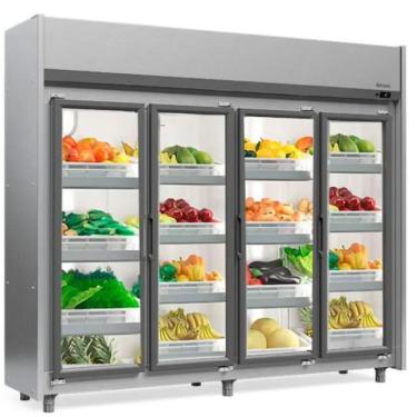 Imagem de Refrigerador Vertical Auto Serviço Hortifruti 4 Portas Geas4p Inox 220V Gelopar