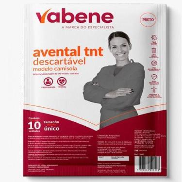 Imagem de Avental Tnt Manga Longa Preto Modelo Camisola Descartavel - Vabene