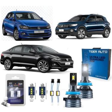 Imagem de Kit polo virtus tcross farol baixo milha lanterna placa teto - TIGER