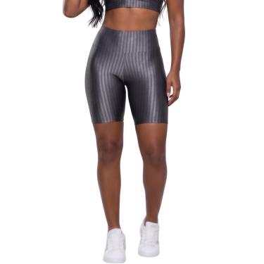 Imagem de Bermuda Fitness New Zig 3D Vekyo Poliamida Cós Alto Roupa Para Academia Treino Moda Fem...