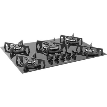 Imagem de Cooktop a Gás Suggar FG5305FVP 5 Bocas Vidro Temperado Trempes Ferro Fundido Acendiment...