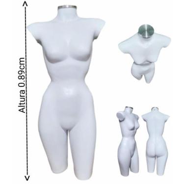 Imagem de Manequim feminino adulto (meio corpo cinturinha N.36) branco com tampa