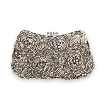 Imagem de Bolsa Clutch Feminina De Festa Luxo Com Cristais E Strass - Lika Bijut