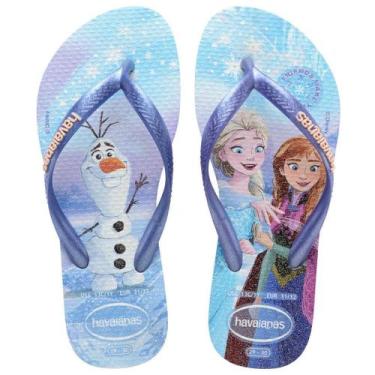 Imagem de Chinelo Infantil Menina Havaianas Kids Slim Frozen, Roxo fantasy, 31/3