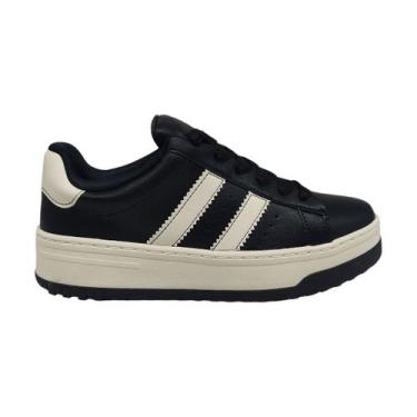 Imagem de Tênis Feminino Sapão Casual Estiloso duas Listras Ramarim 2599201, Pre