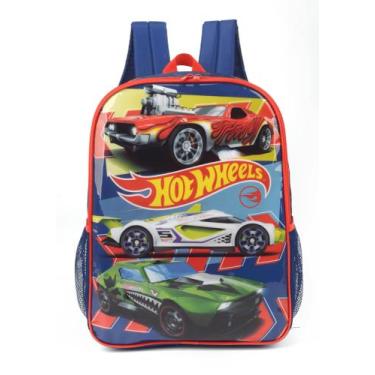 Imagem de Mochila de Costas Escolar Infantil Hot Wheels Azul - Luxcel