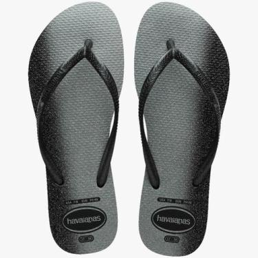 Imagem de Chinelo Havaianas Slim Gloss Novas Cores Modelo 2025, Preto, 35/36
