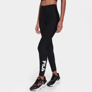 Imagem de Calça Legging Fila Train Elastic VI Feminina, Preto, Branco, M
