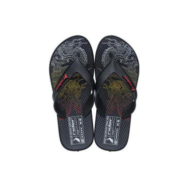 Imagem de Chinelo Masculino Rider Street Art 11577 Preto Branco Vermelho, Cod gr